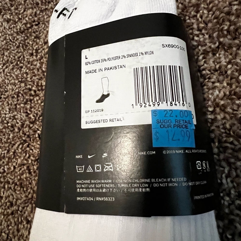 Nike Everyday Plus Lightweight No Show White Socks - Picture 4 of 4